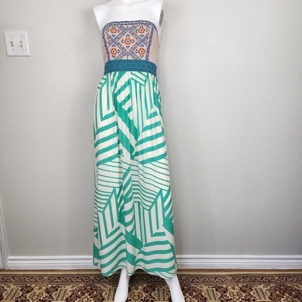 Flying Tomato Strapless Boho Maxi Dress Size S